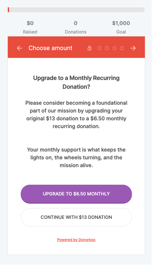 Donorbox monthly recurring donation